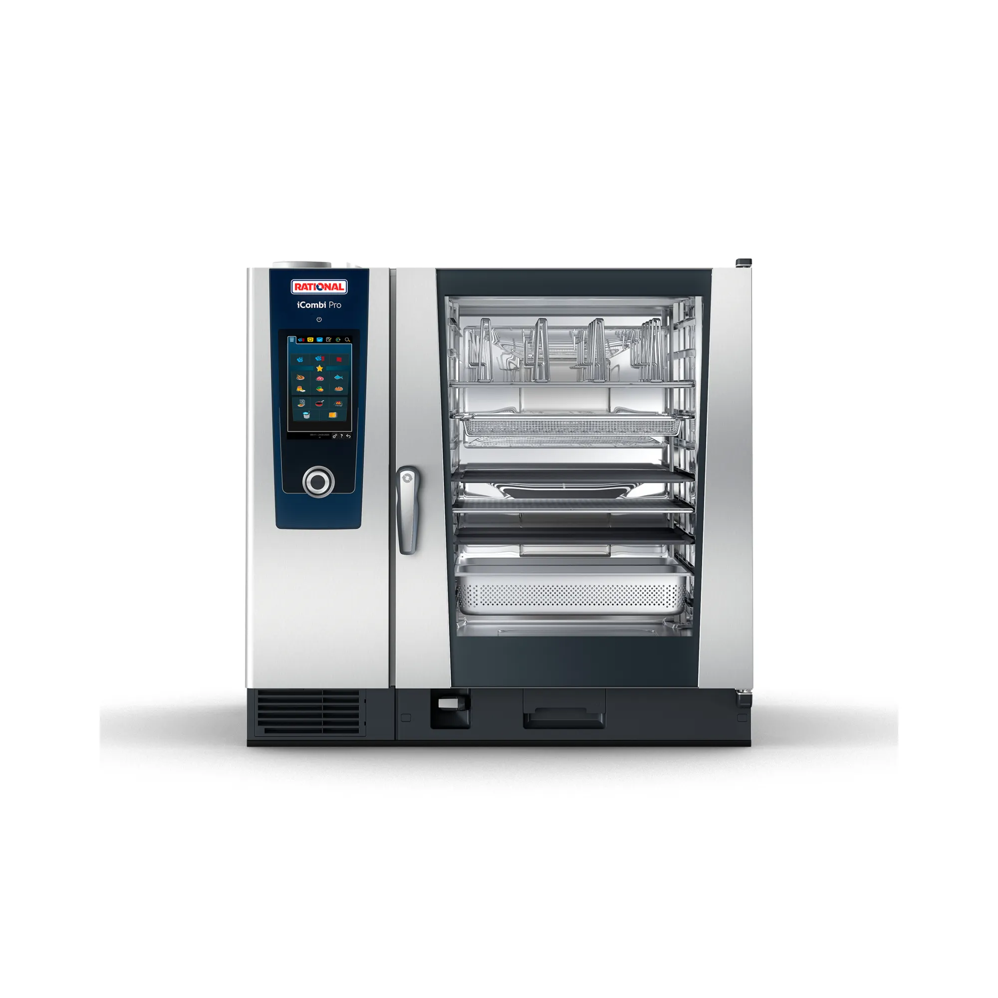 Rational CE1ERRA.0000007 Kombidämpfer iCombi Pro 10-2/1 GN, Kompakt-Dampfgarer, Gewerbeküchenofen, Induktionsgerät, Edelstahl, Tür mit Glas