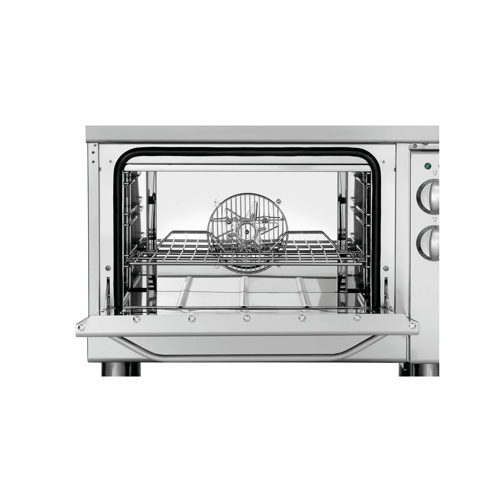 Bartscher 286225 Elektroherd 700 B800 4PL EBO Nahansicht Ofen von innen, Ofen, Backofen, Küche, Edelstahl, Schranktür