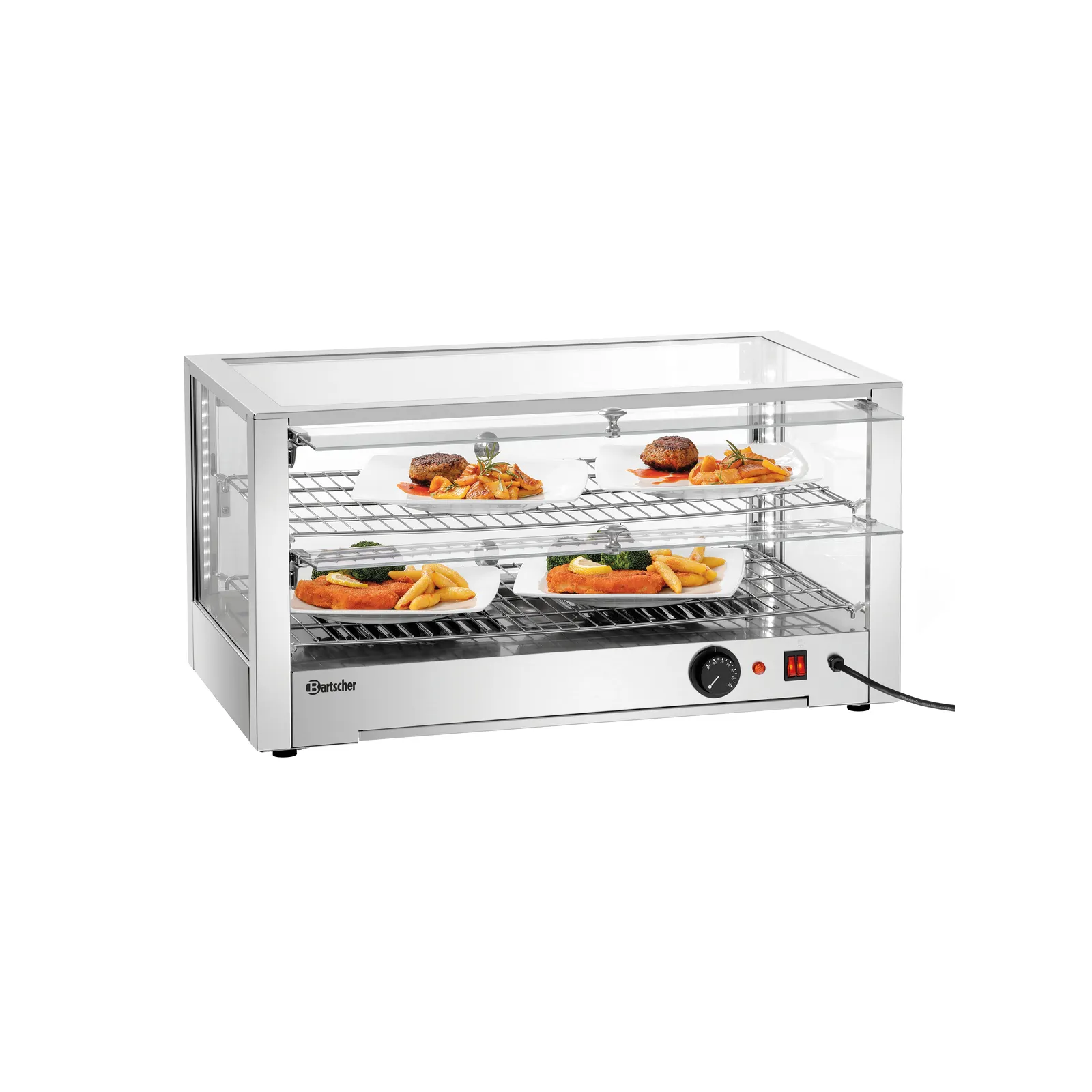 Bartscher 305063 Heiße Theke 6200 2EK Ansicht Komplett, mit Essen, voll geöffnet