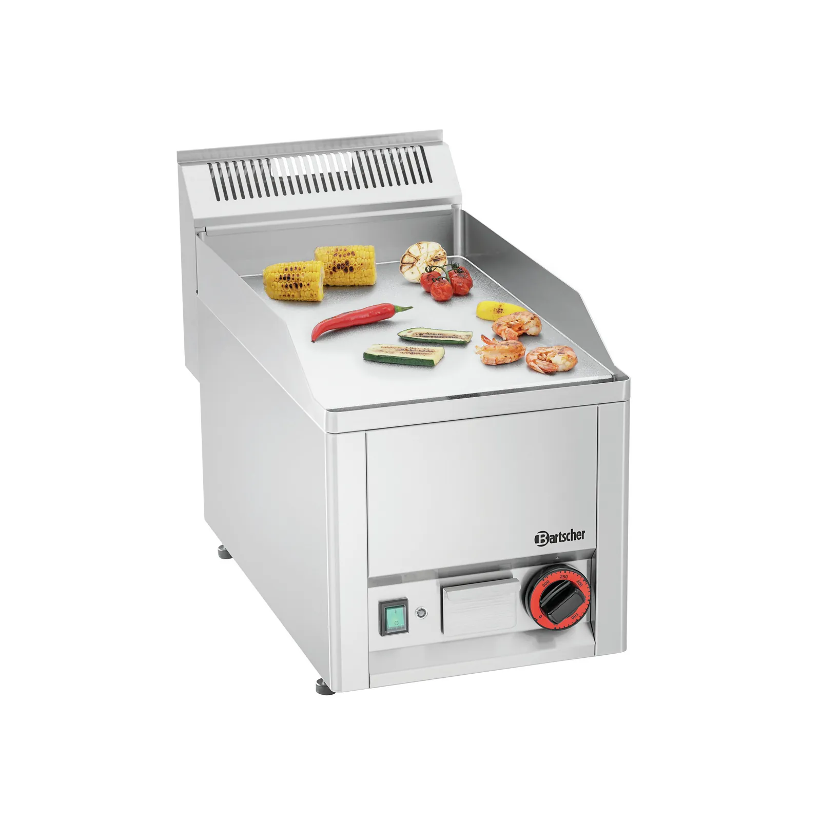 Bartscher A370131 Griddleplatte Ansicht Komplett mit Essen