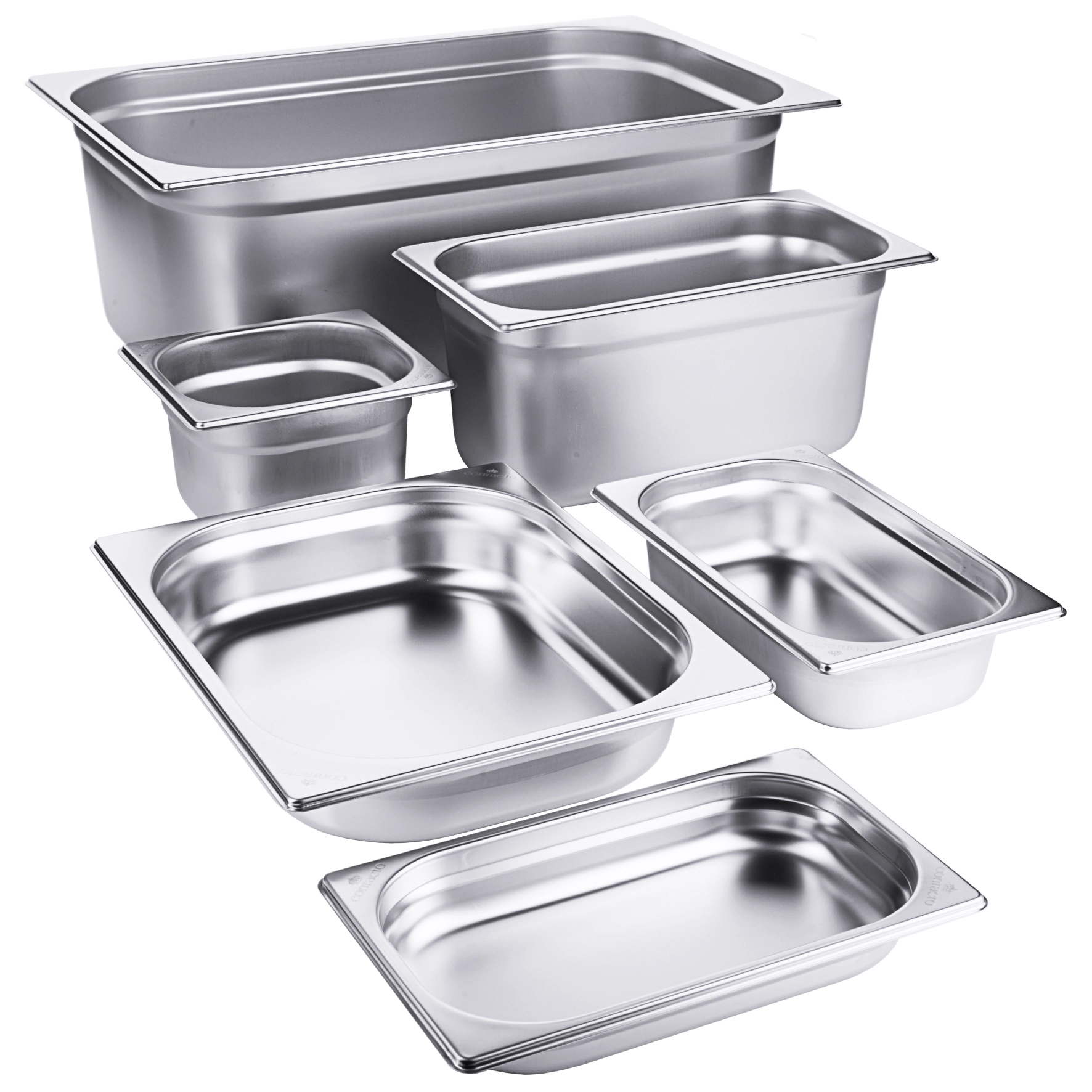 Contacto GN Behaelter Uebersicht Serie 7011   Contacto Edelstahl GN-Behälter Übersicht verschiedene Größen