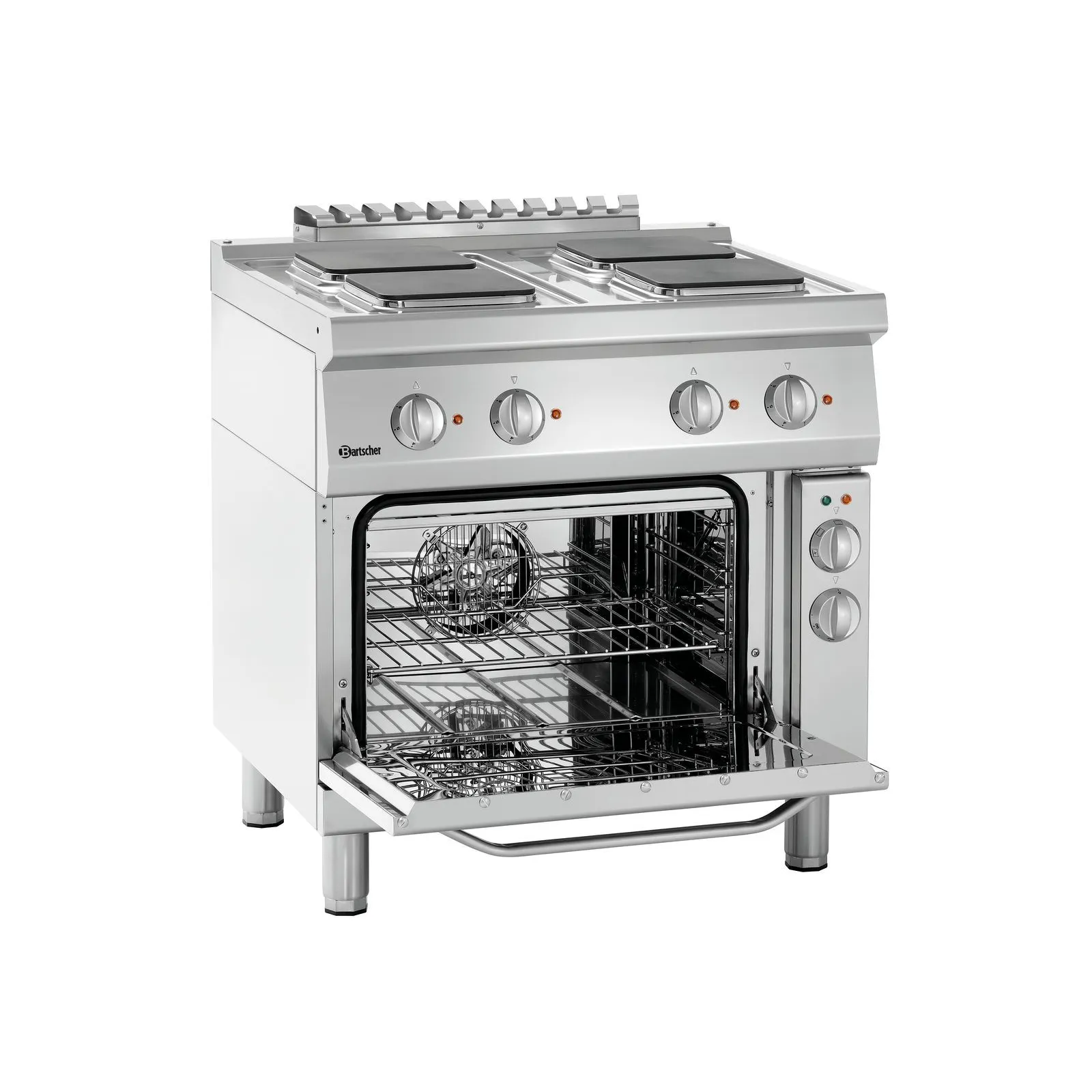 Bartscher 286326 Elektroherd 700 B800 4 Pl EBO Ansicht Komplett, offen