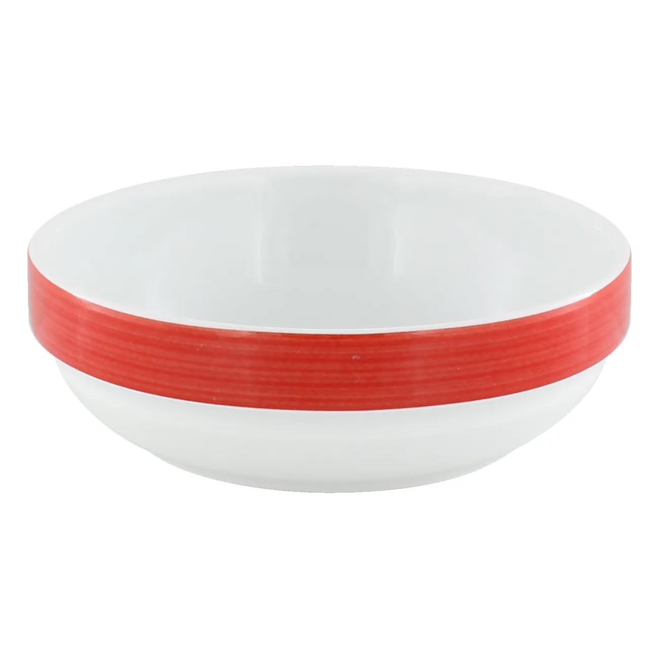 Schüssel, Porzellanschüssel, weiße Schale, rotband, Dekoschale