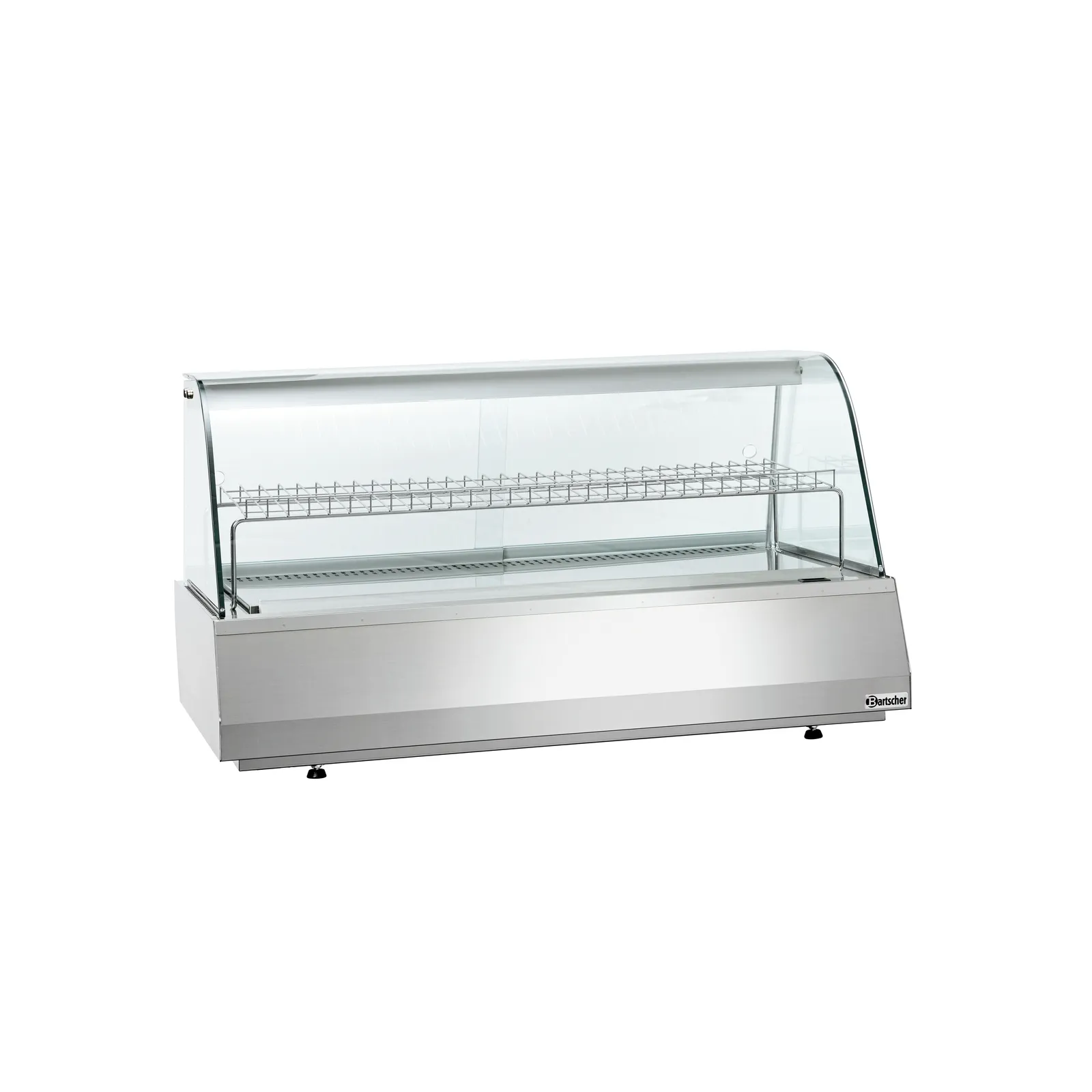 Bartscher 405057 Kalte Theke 3/1 GN RundglasAnsicht Komplett leer,  Display-Verkaufstheke,  Backwarendisplay,  Edelstahl,  Curve-Glass,  Einzelhandelsanzeige
