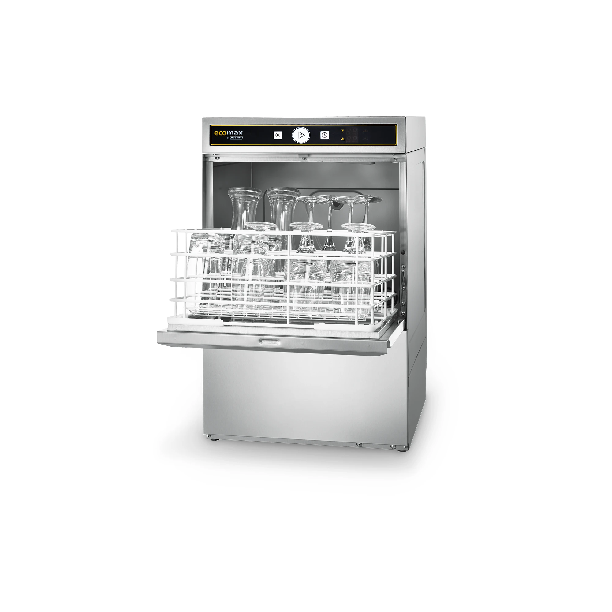 Ecomax G404 Glaeserspuelmaschine 2   Ecomax G404 Glaeserspuelmaschine geoeffnet mit Glaeserkorb