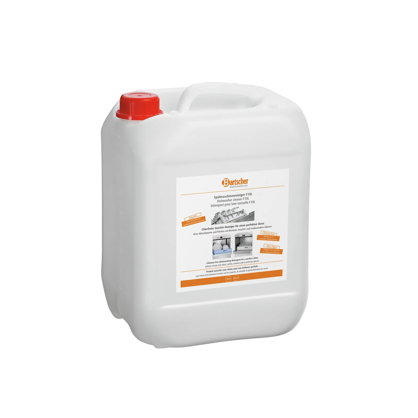 Bartscher 173270 Spülmaschinenreiniger F10L Ansicht Komplett, Spülmaschinenreiniger, FLOP, Flüssig, Chemikalien, Reiniger