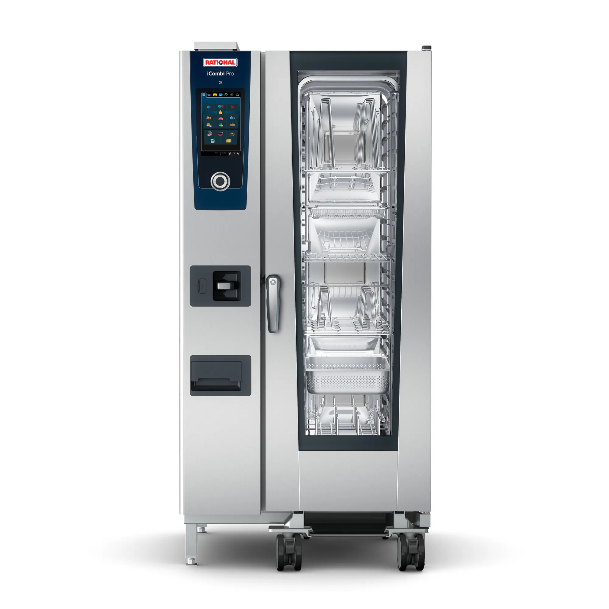 Rational CF1ERRA.0000006 Kombidämpfer iCombi Pro 20-1/1 GN mit Zubehoer, Kältegerät, Profi-Multifunktionsofen, Industrieller Ofen, Gittereinsätze, Schraubentür