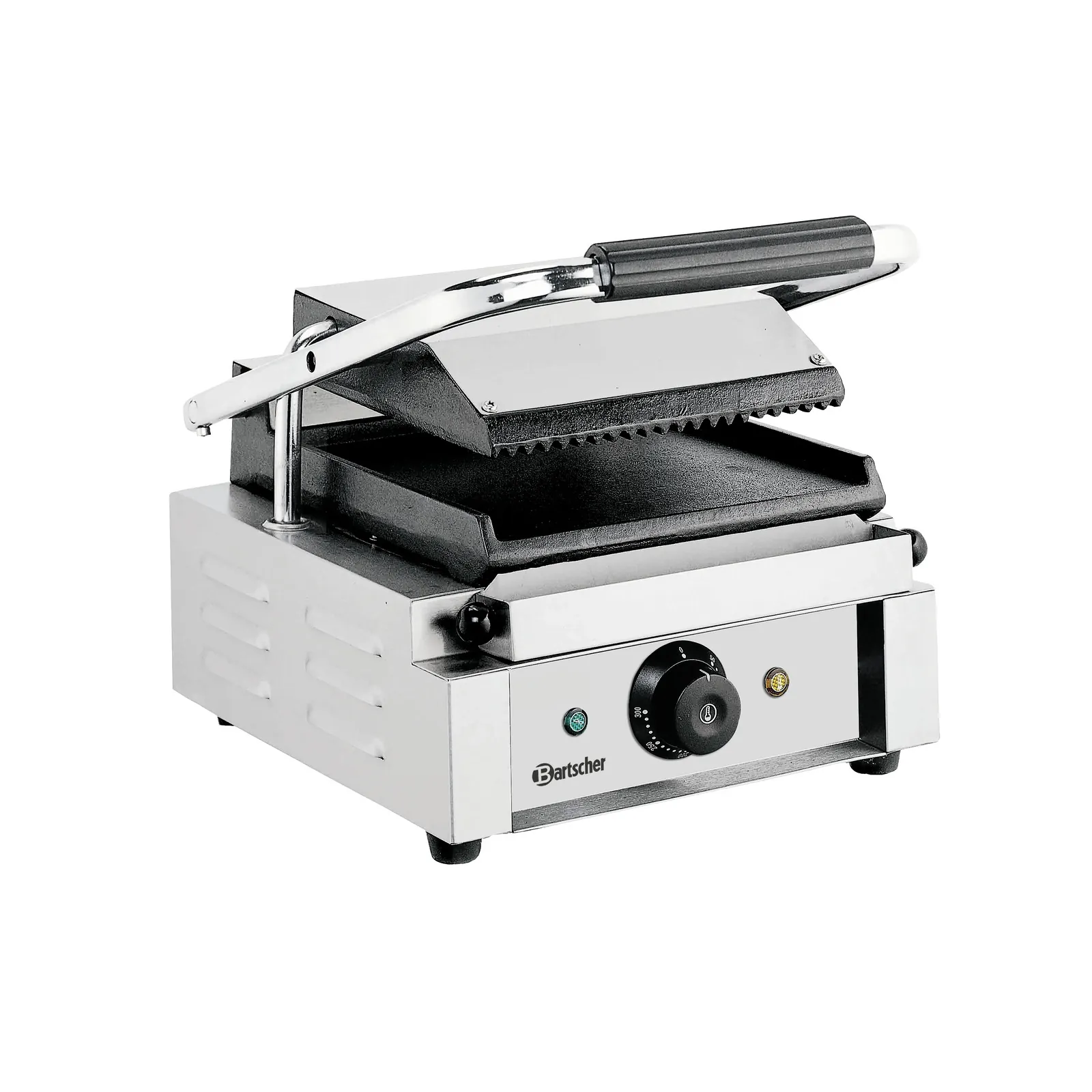 Bartscher A150668 Kontaktgrill Glatt Gerillt Ansicht Komplett