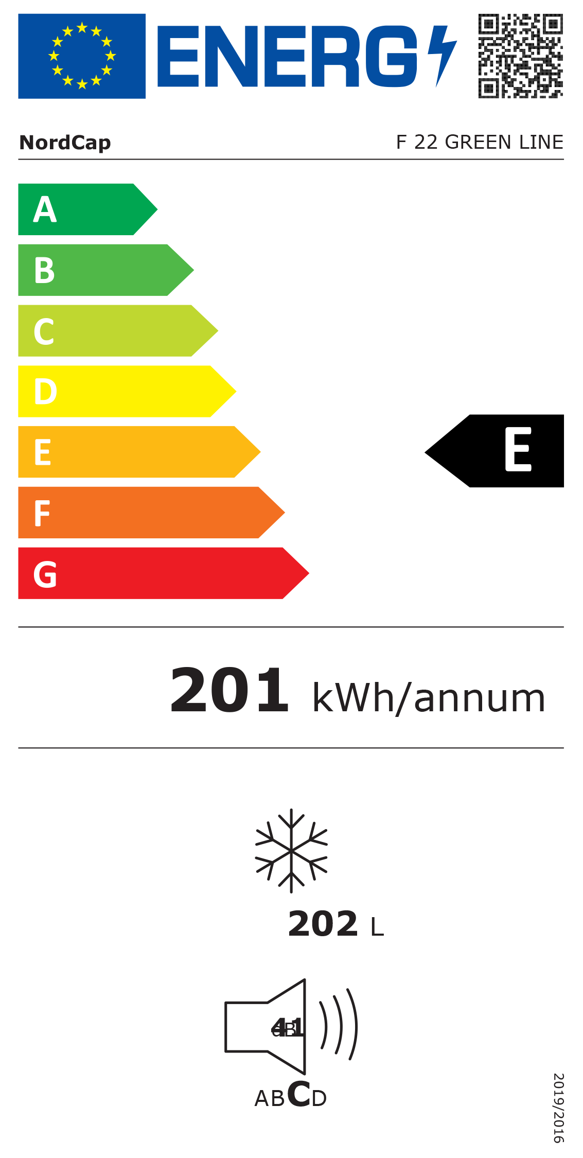 Nordcap 4706220002 Energielabel    Nordcap 4706220002 Energielabel