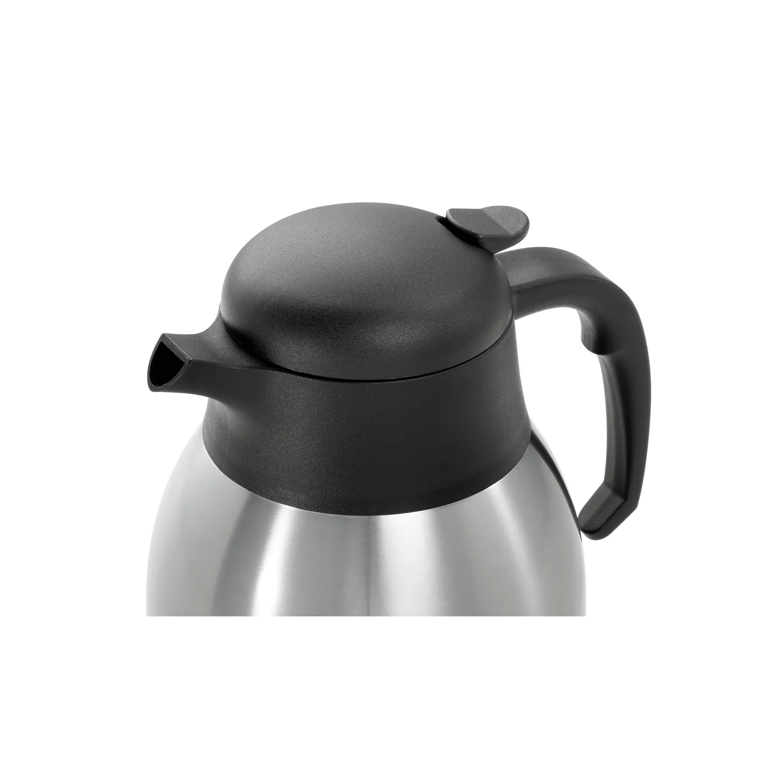 Bartscher 190116 Isolierkanne 2L-ST Nahansicht Deckel, Kettle, Thermoskanne, Spitzendichtung, Stahl, Matte Oberfläche