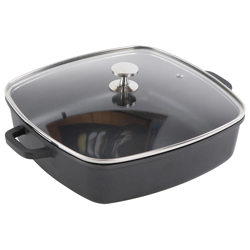 Contacto AluChef Pfanne quadratisch Knopfgriff aus Edelstahl schwarz 6984287