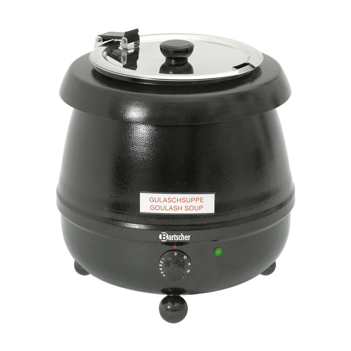 Bartscher Partytopf schwarz mit Edelstahldeckel, runde Form, 100054 Bartscher 100054 Partytopf