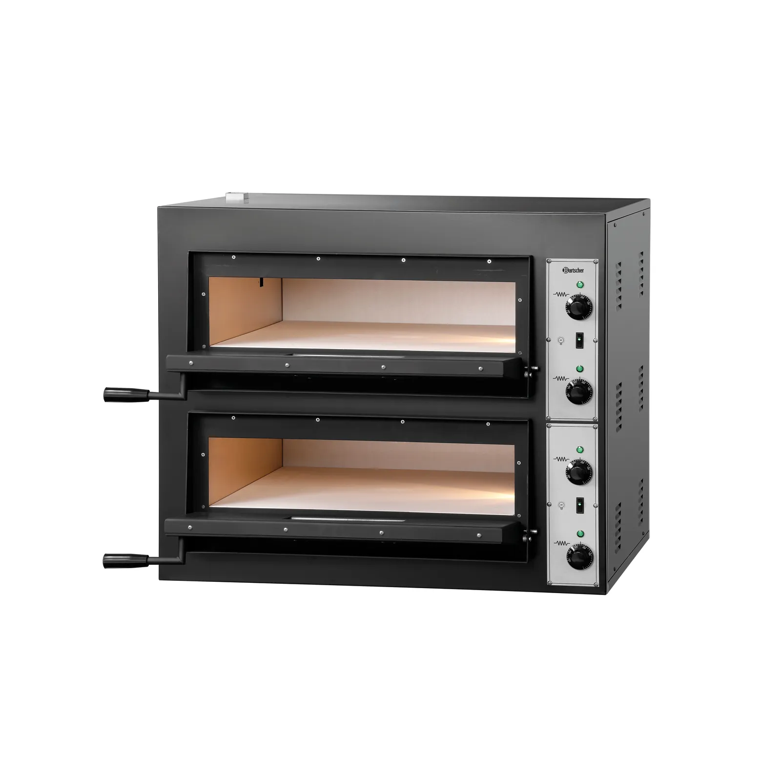 Bartscher 2002020 Pizzaofen CT 200 Ansicht Komplett, geöffnet, Backofen, Doppelbackofen, Grillofen, Edelstahl, Elektrobackofen