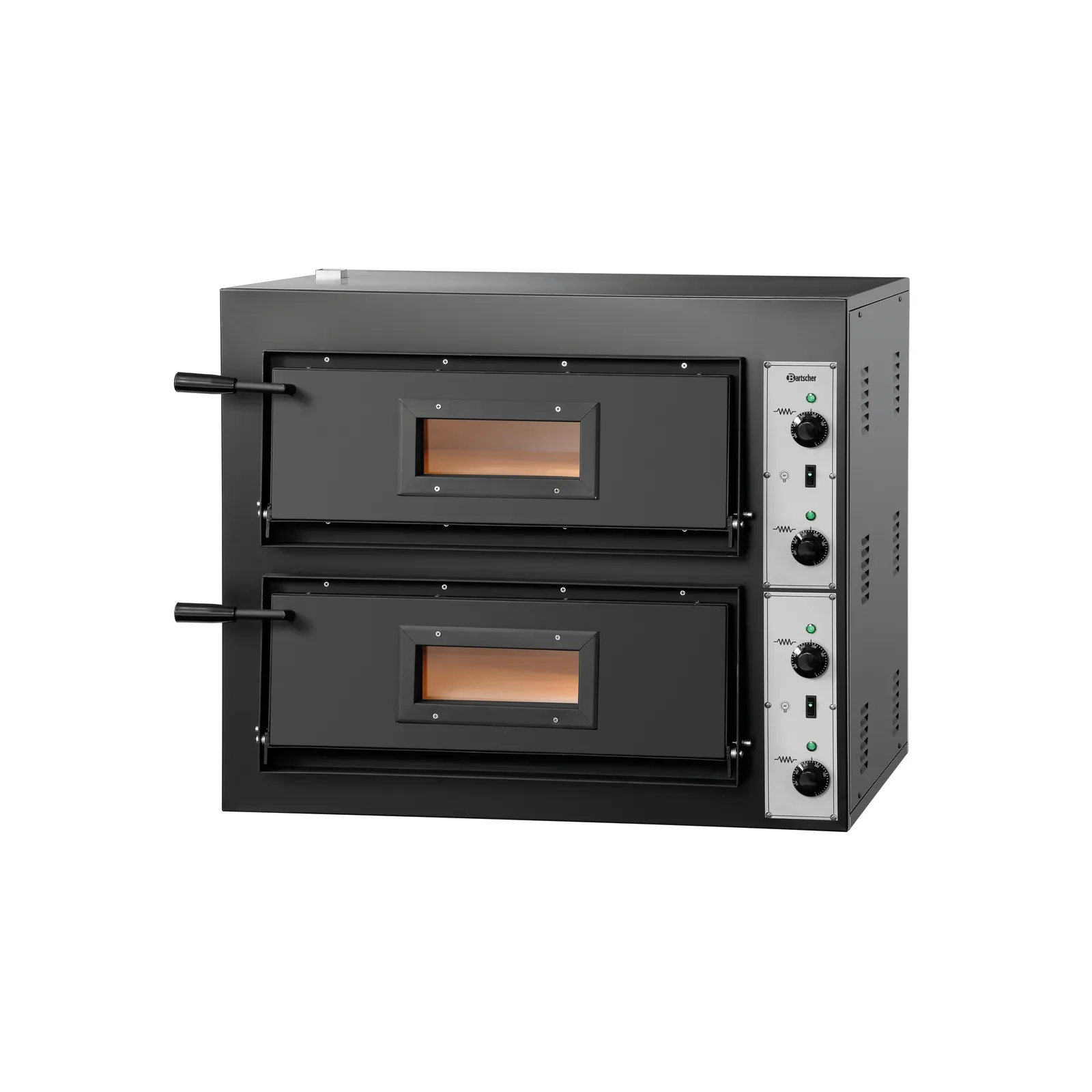 Bartscher 2002020 Pizzaofen CT 200 Ansicht Komplett, geschlossen, Backofen, Doppelbackofen, Brotbackofen, Metall, Schwarz