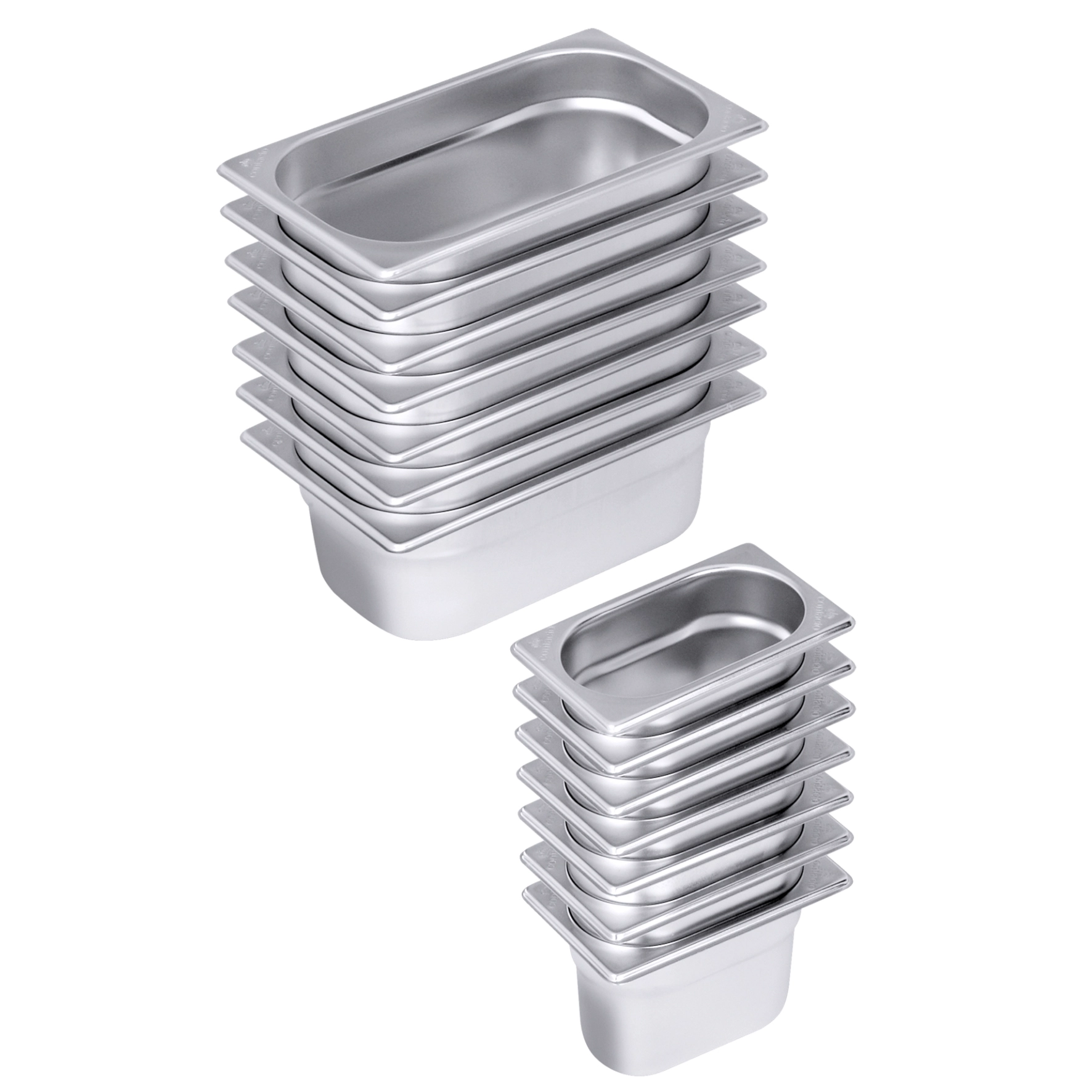 Contacto GN Behaelter Uebersicht Serie 7011 1   Contacto Edelstahl GN-Behälter Übersicht verschiedene Größen