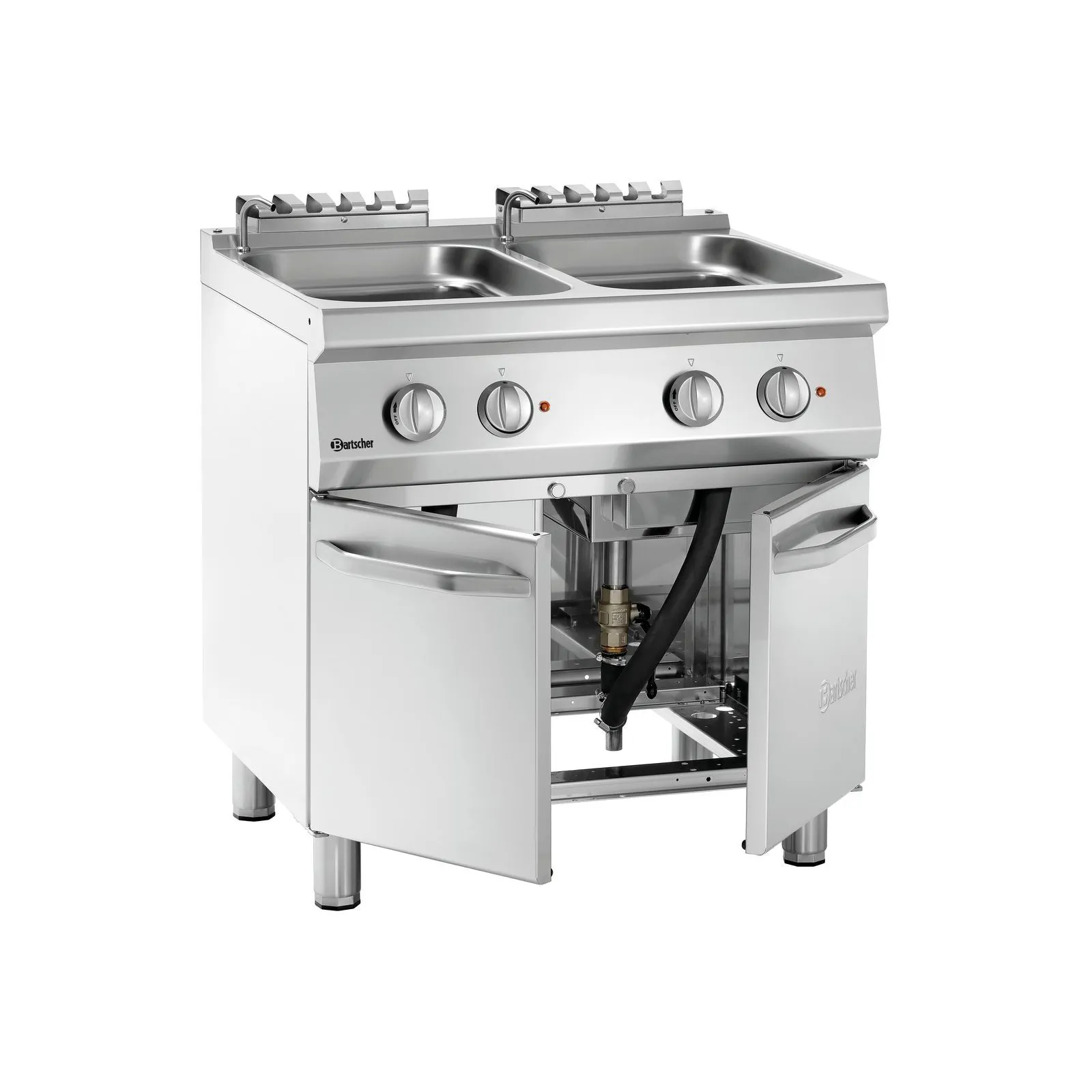Bartscher 286310 Nudelkocher 700 B800 2x24L Ansicht Komplett, offen, gasbackofenkombination, induktionsbackofen, staubgasherd, zwei spülen, stahl