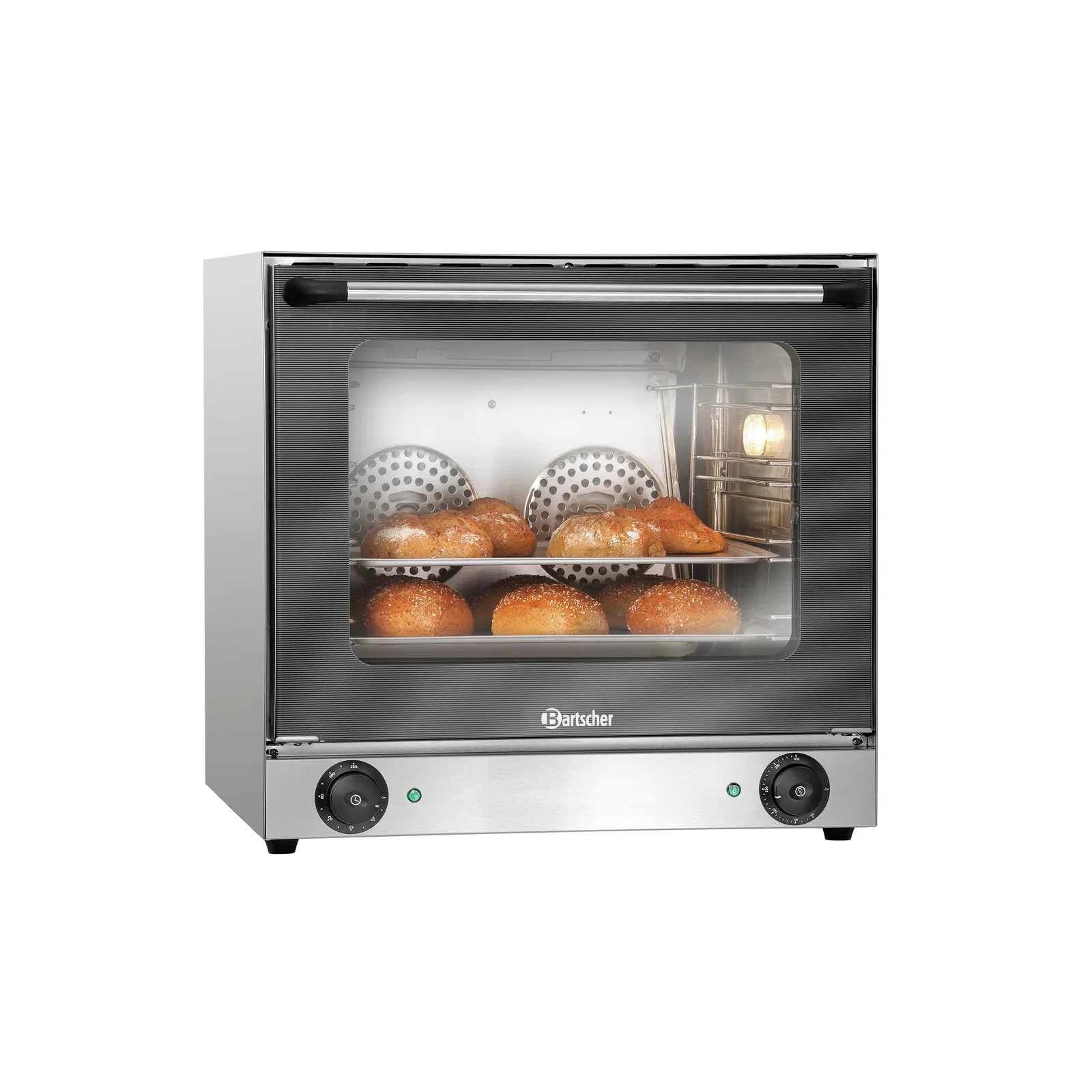 Bartscher 120879 Heißluftofen AT90-ST Ansicht Komplett, mit Brötchen, Backofen, Backöfen, Brötchen, Bräunungssystem, Stahlgehäuse