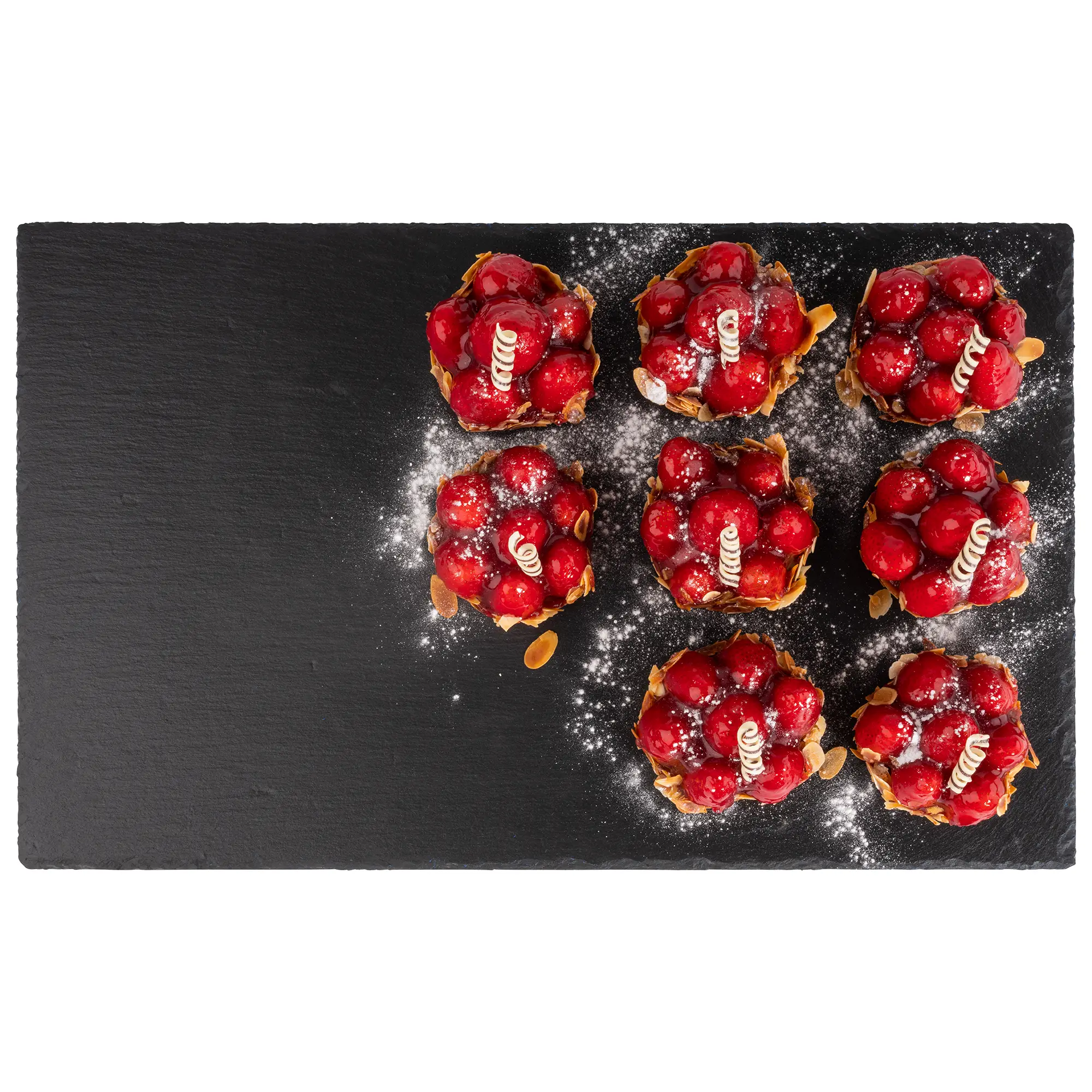 APS GN Naturschieferplatte 00990 Draufsicht mit Beispiel Dessert