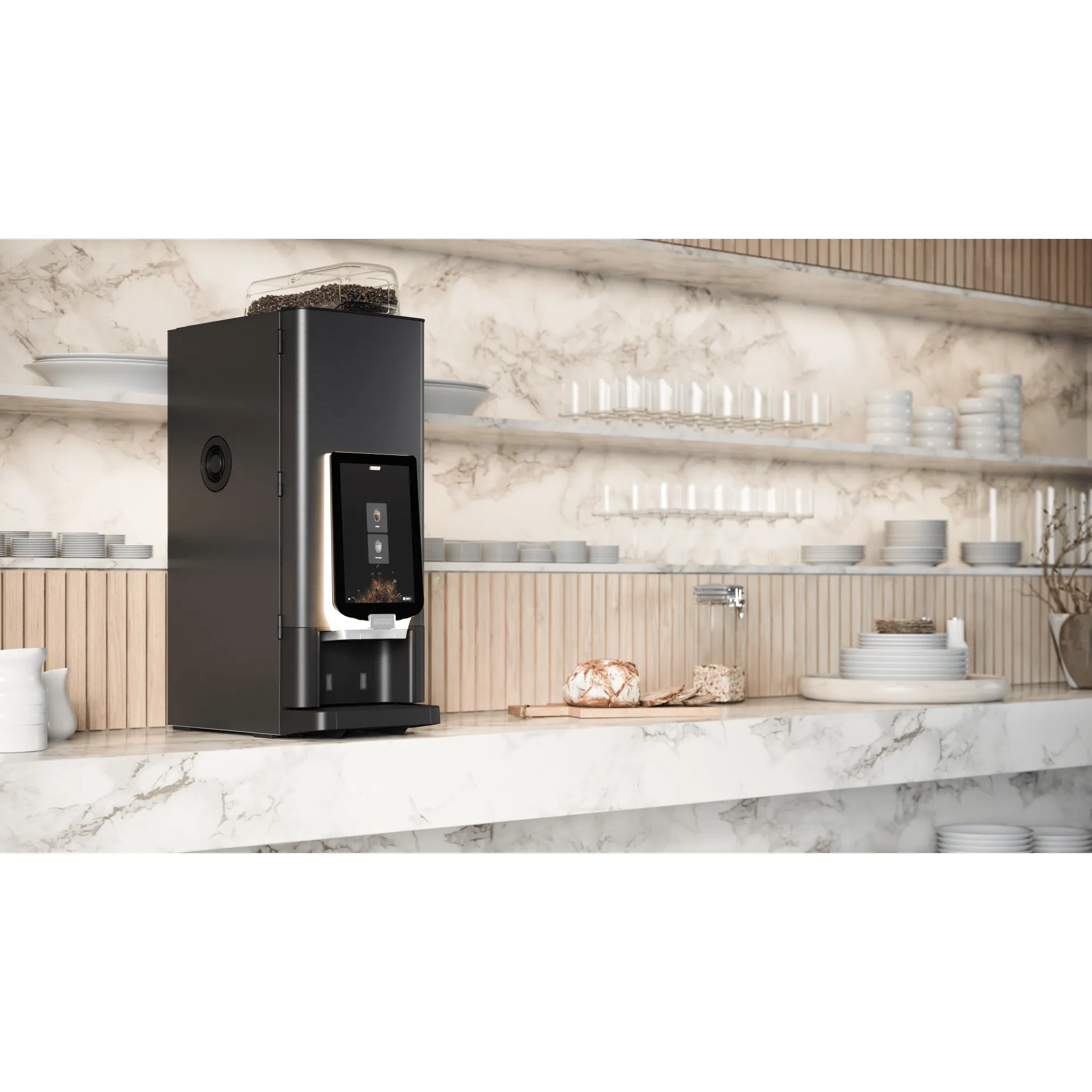 Kaffeemaschine, Autokaffeemaschine, Schwarz, Touchscreen, Kaffeevollautomat