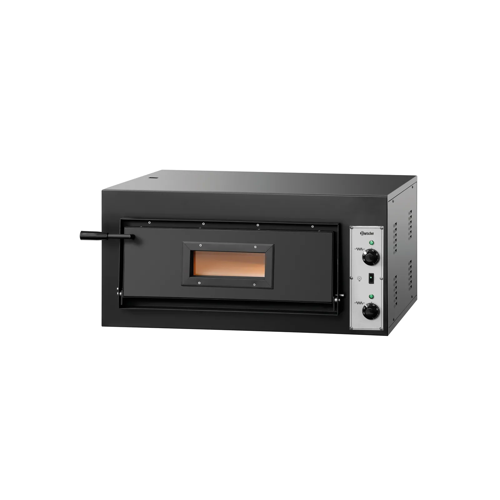 Bartscher 2002010 Pizzaofen CT 100 Ansicht Komplett, geschlossen, pizza-oven, countertop-oven, steeled-oven, schwarz, glasfenster