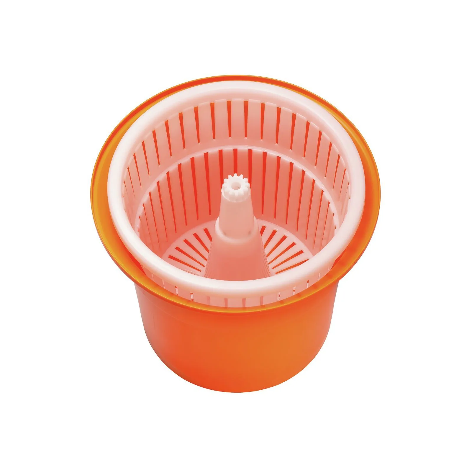 Bartscher 120709 Salatschleuder K1-25L Ansicht von oben, offener Deckel, Schleuder, Küchenwerkzeug, Schnellschneider, Schneideinheit, Orangescheibe