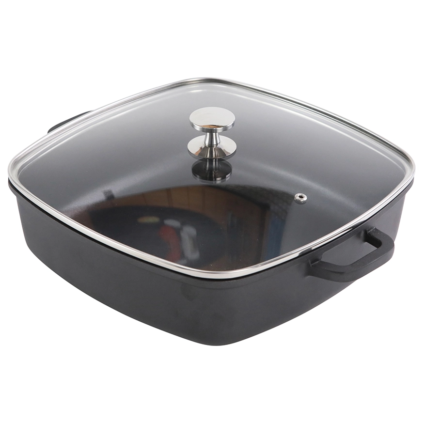 Contacto AluChef Pfanne quadratisch Knopfgriff aus Edelstahl schwarz 6984287