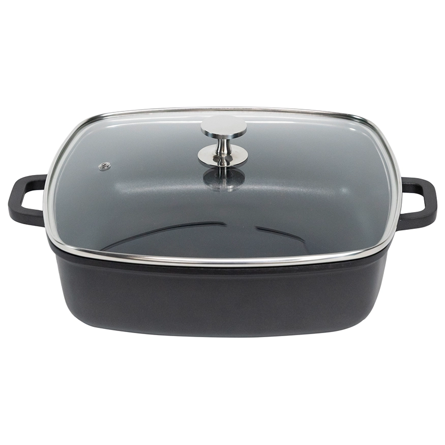 Contacto AluChef Pfanne quadratisch Knopfgriff aus Edelstahl schwarz 6984287