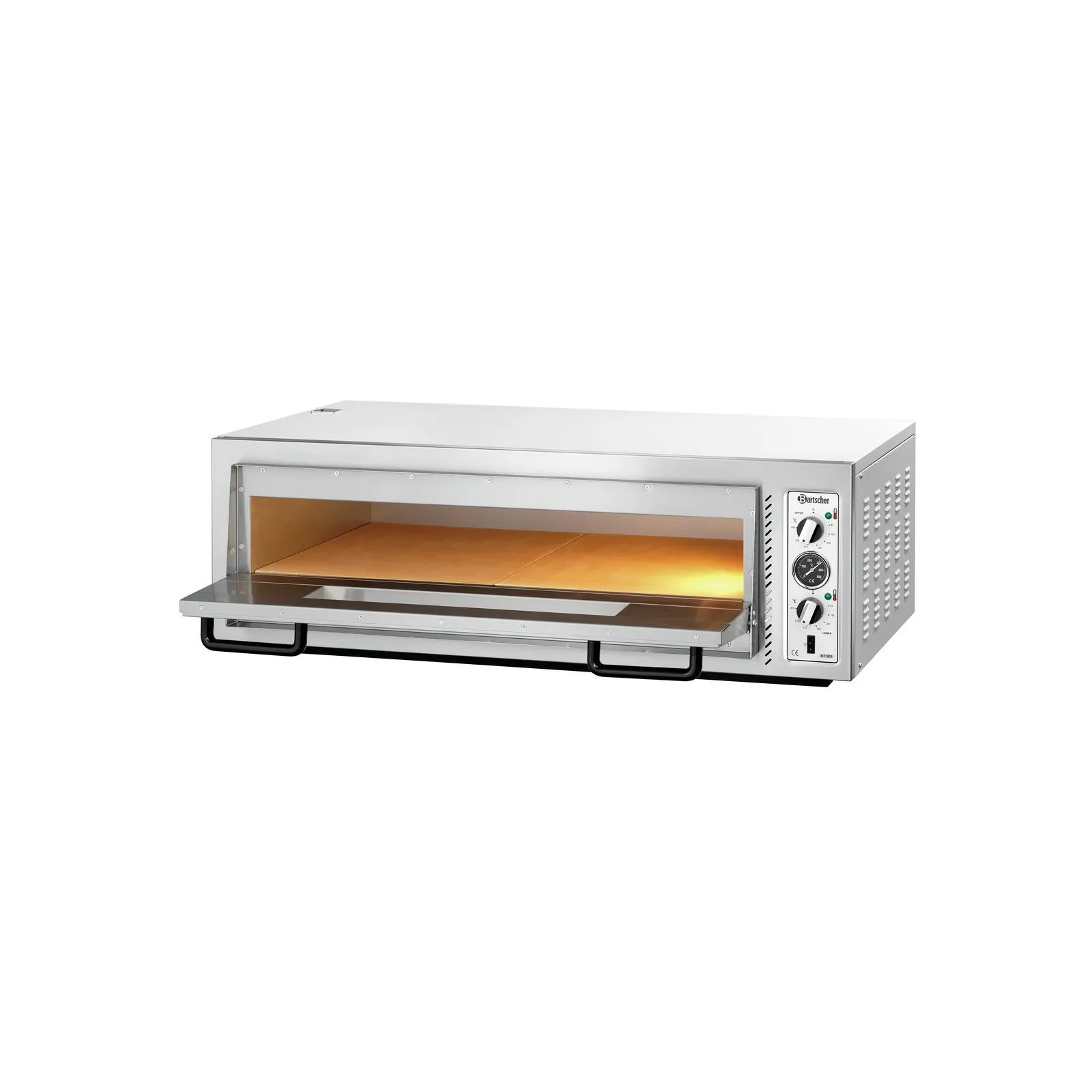 Bartscher 2002101 Pizzaofen NT 901 Ansicht Komplett, offen, Backofen, Kontaktgrill, Elektrogerät, Metallgehäuse, Edelstahlgehäuse