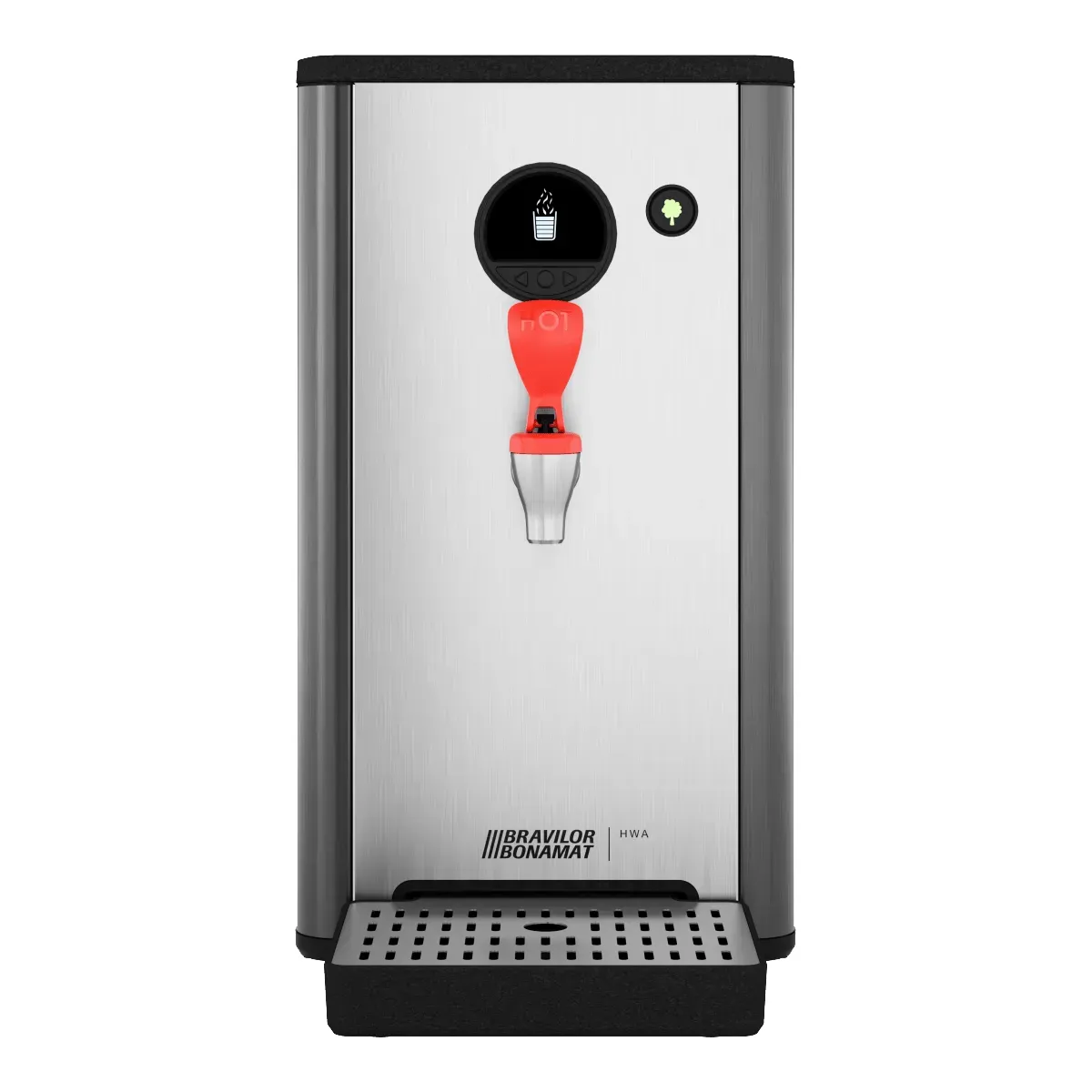 Bravilor Bonamat Heisswassergeraet HWA6 8.060.130.32002 Frontansicht, Espresso-Kaffeemaschine, Kaffeeausgabe, Bravilor Bonamat, Edelstahl, Tropfbereich