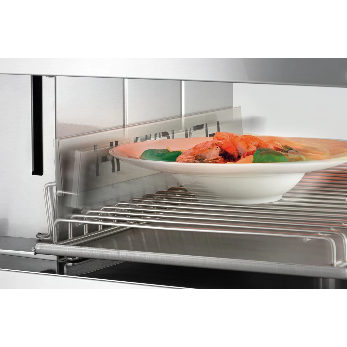 Bartscher 101547 Lift Salamander Ansicht seitlich mit berührter Tellerfunktion Bartscher 101547 Lift Salamander Ansicht seitlich mit berührter Tellerfunktion