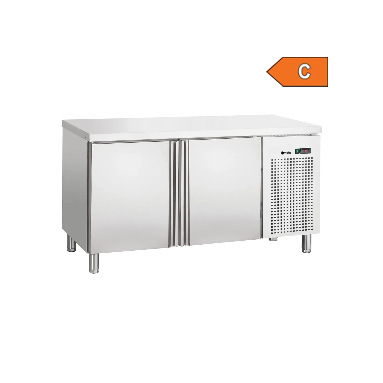 Bartscher 110881 Kühltisch T2 Ansicht Komplett, mit Energielabel (C)
