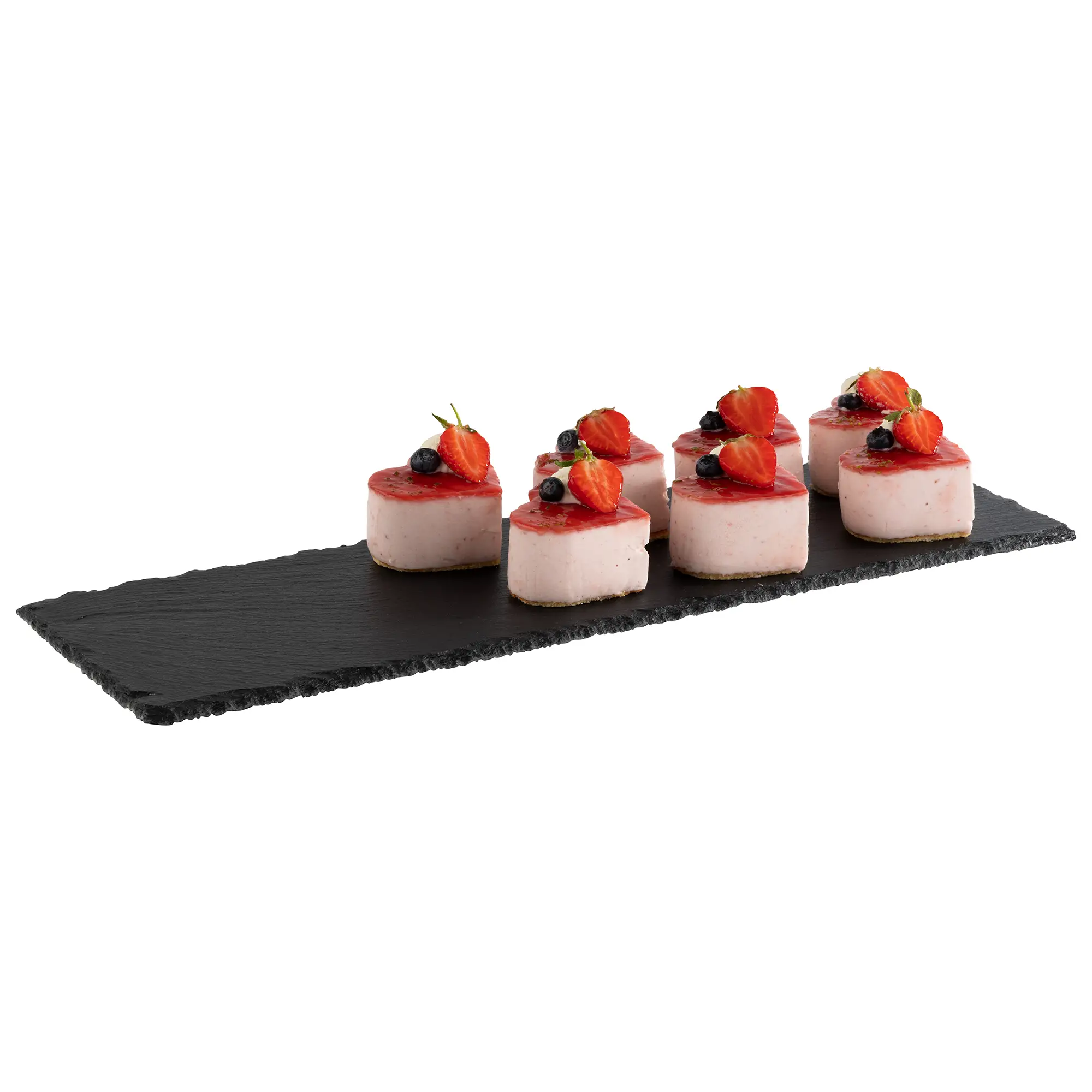 APS GN Naturschieferplatte 00973 seitlich schräg mit Beispiel Dessert