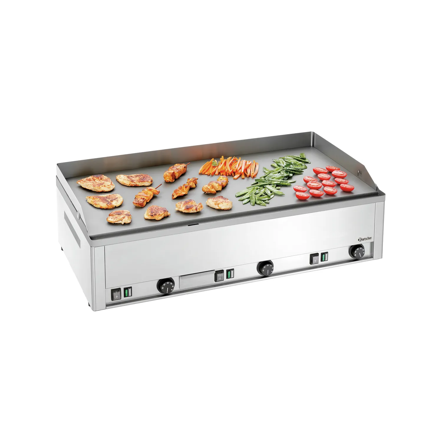 Bartscher A370039 Griddleplatte Ansicht Komplett mit Essen