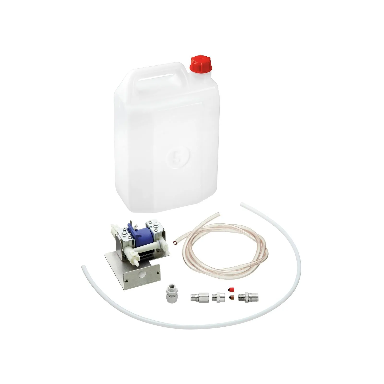 Bartscher 116011 Kombidämpfer-Beschwadungskit Ansicht Komplett, Wasserkanister, Absperrventil, Pumpe, Schläuche, Druckbehälter