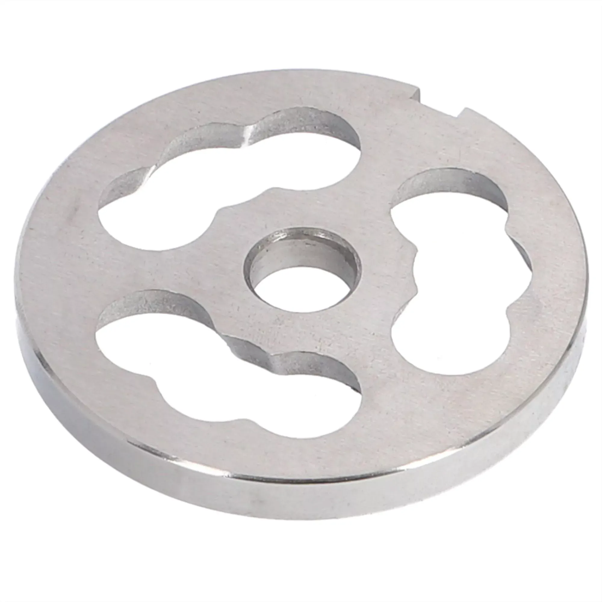 ADE Vorschneider Fleischwolf FL, Metallscheibe, Edelstahl, Rotorplatte, bearbeitet, Aussparungen