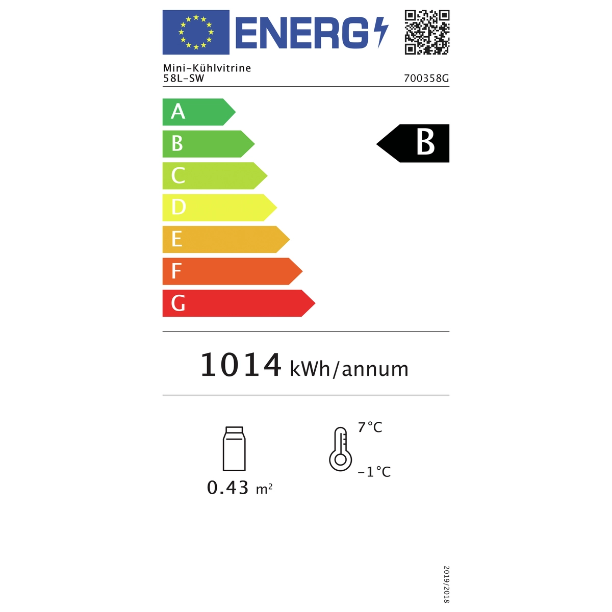 Bartscher 700358G Energielabel  