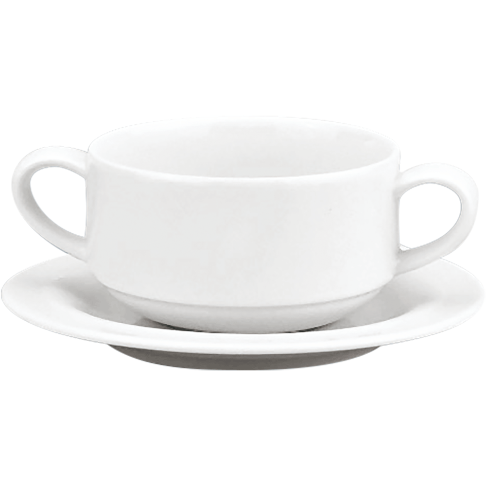 Schoenwald 9202728 Suppentasse stapelbar mit Untere, Untertasse, Tasse