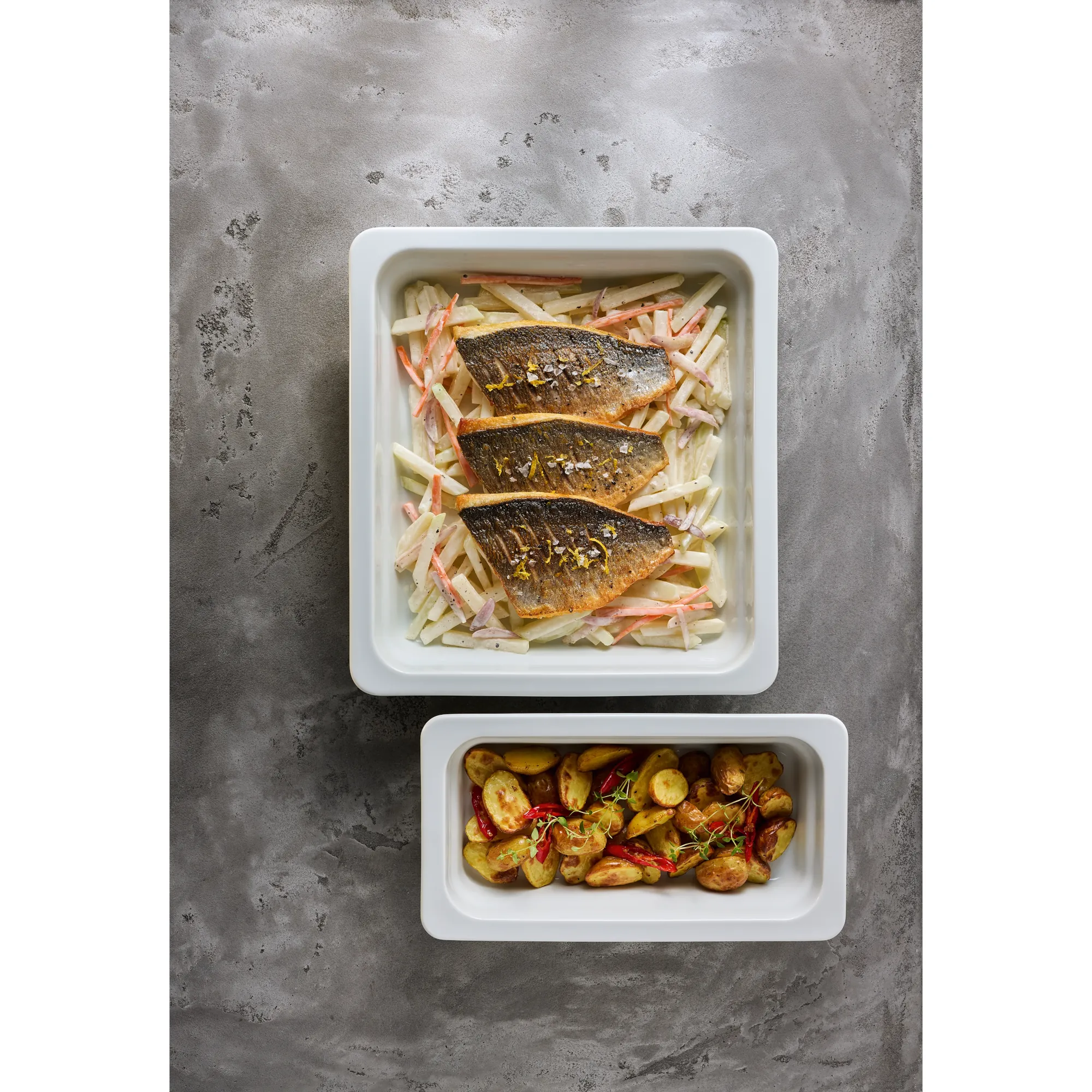 fisch, lachs, kartoffeln, gemüse, auflauf