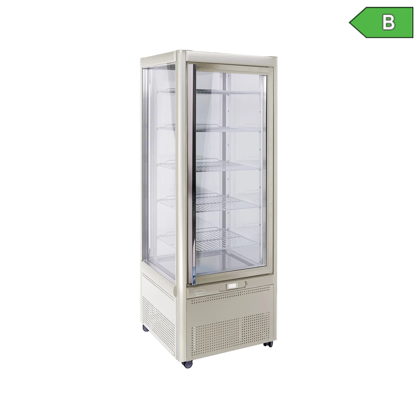 KBS 23201432 Panoramavitrine Prisma 401 TNV-PG_Bronze mit Drehgestell mit Energielabel KBS 23201432 Panoramavitrine Prisma 401 TNV-PG_Bronze mit Drehgestell mit Energielabel