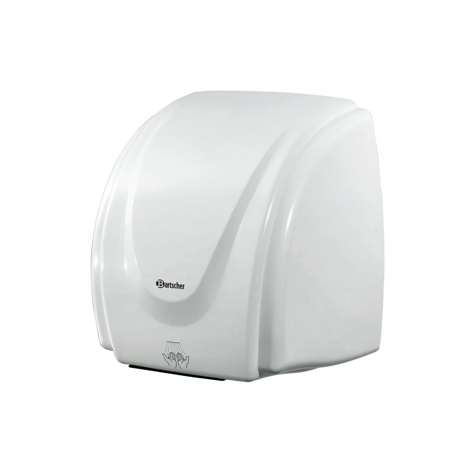 Bartscher 850000 Händetrockner 2,1kW Kunststoff Ansicht Komplett, Papiertuchspender, Handtuchspender, Seitenband-Dose, Bartscher, Weiß