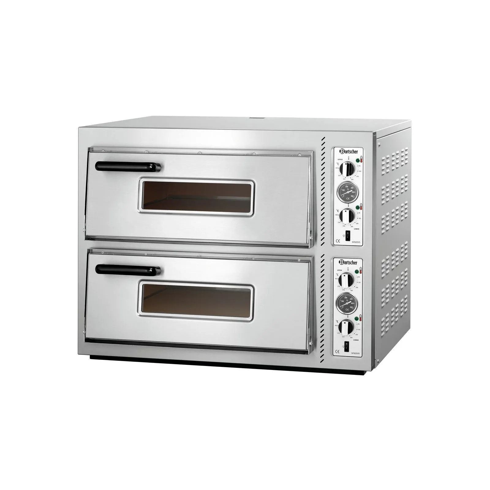 Bartscher 2002094 Pizzaofen NT 622VS Ansicht Komplett, geschlossen, Backofen, Doppelbackofen, Gewerbeofen, Metallkonstruktion, Temperaturregler