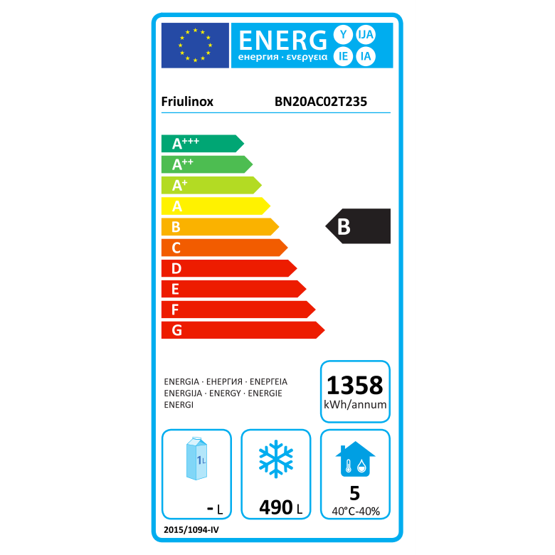 KBS 120760 Edelstahl Tiefkuehlschrank TKU721 Energielabel    KBS 120760 Edelstahl Tiefkuehlschrank TKU721 Energielabel