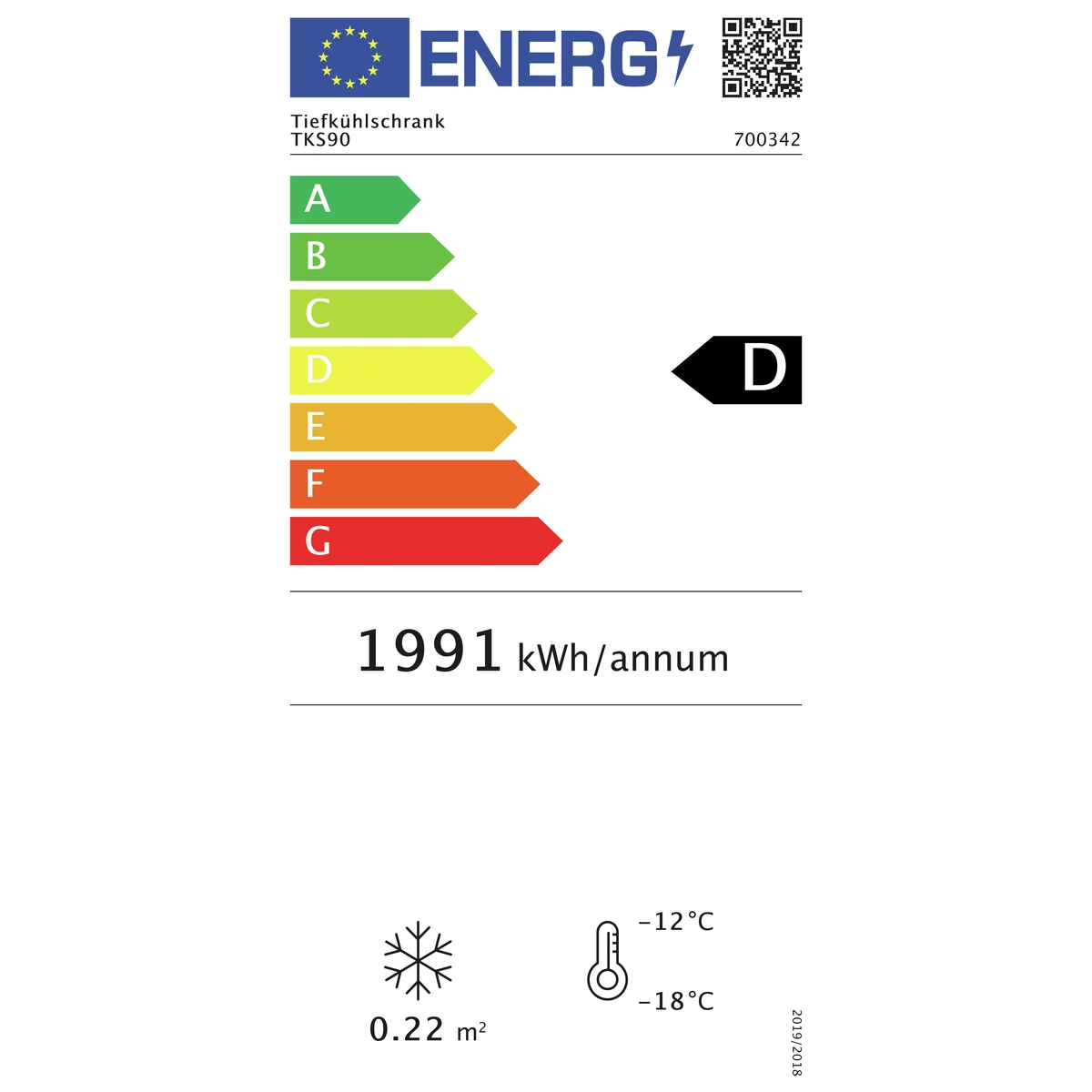 Bartscher Energielabel 700342   Bartscher Energielabel 700342