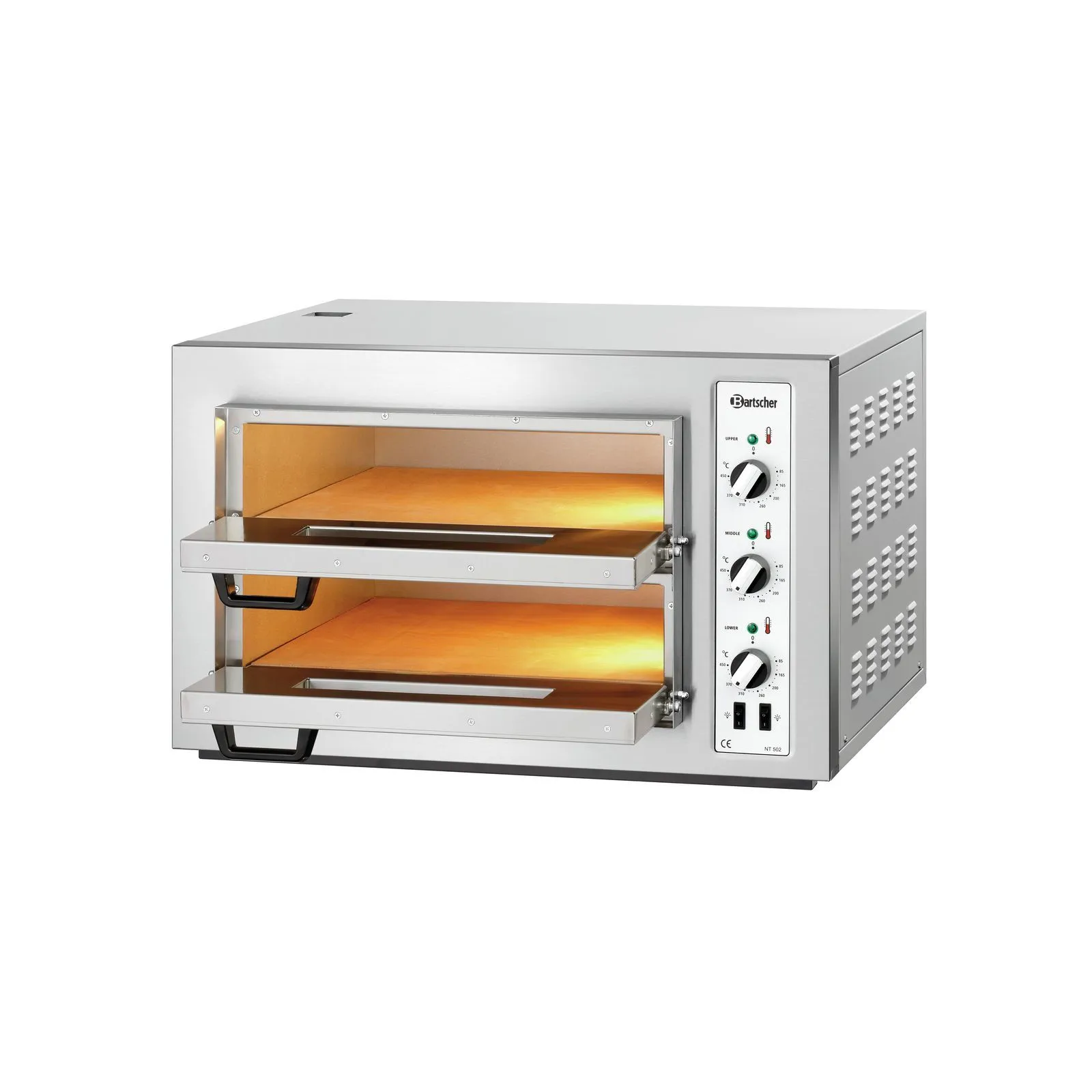 Bartscher 2002028 Pizzaofen NT 502 Ansicht Komplett, geöffnet, Backofen, Toaster, Elektrobackofen, Stahl, Küchengerät