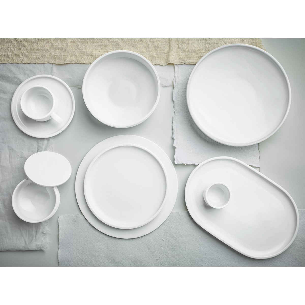 Schoenwald Shiro weiss  , Geschirrset, Teller, Schalen, Porzellan, weiß
