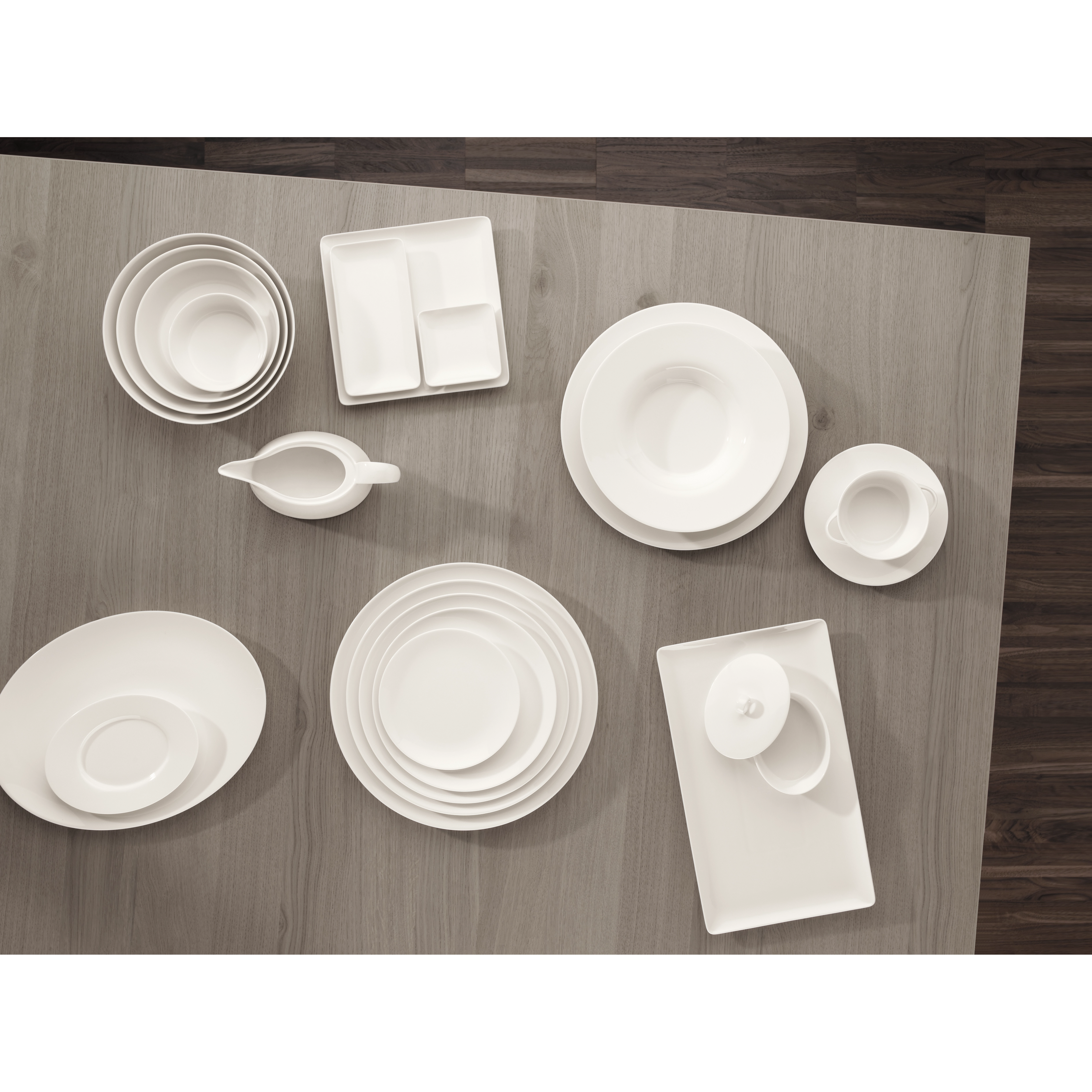 Bauscher  Purity  Präsentation von Geschirrteilen Bauscher  Purity  Präsentation von Geschirrteilen