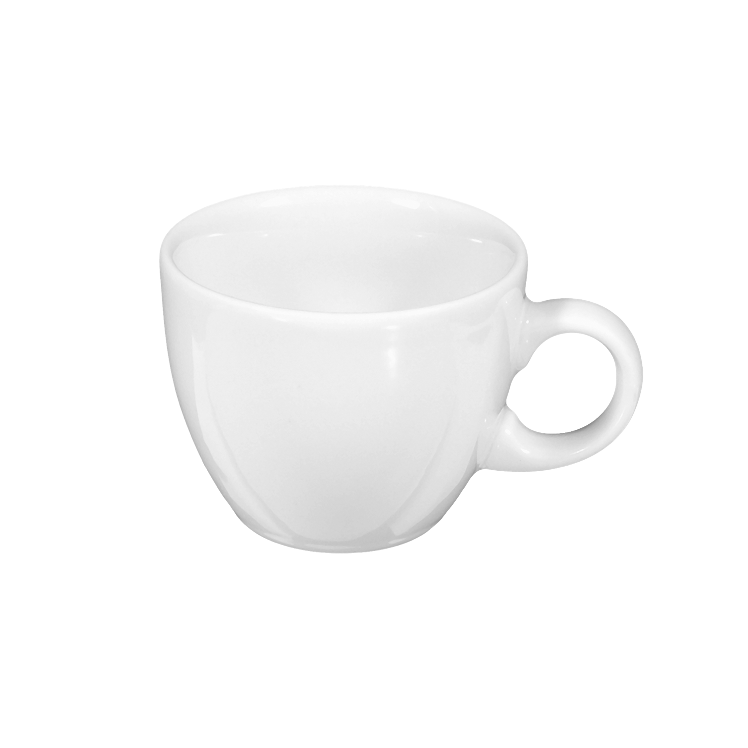Tasse, Porzellan, weiß, Kaffeetasse, runde Griffform